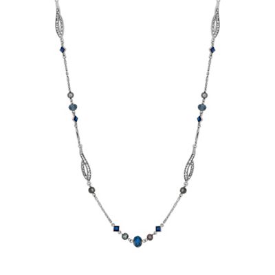 Designer blue multi bead necklace